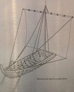 Barco Fenicio dibujo 243x300 Los naufragios fenicios y romanos en el Bajo de la Campana